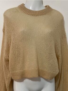 TNA Cropped Sweater in Beige